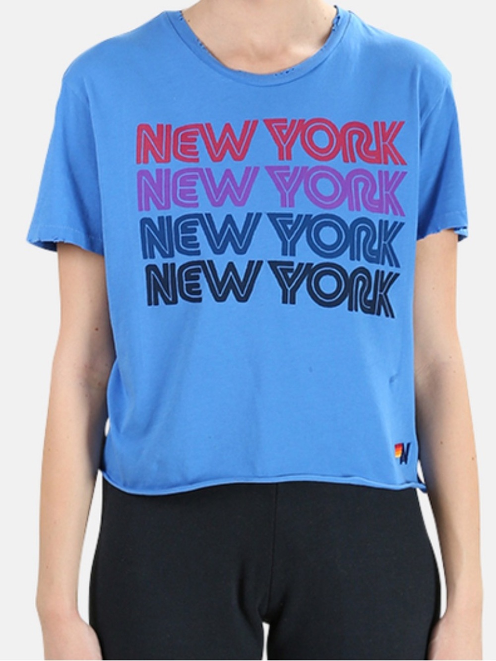 Rare Aviator Nation New York Distressed Boyfriend Tee